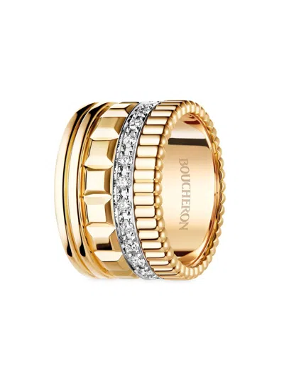Boucheron Unisex Quatre Radiant Edition Two-tone 18k Gold & 0.51 Tcw Diamond Ring