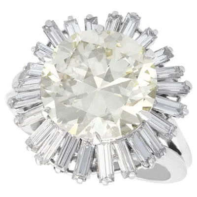 Pre-owned Boucheron Vintage 8.24 Carat Diamond And Platinum Ring In Multi