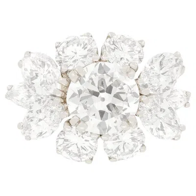 Pre-owned Boucheron Vintage  4.24ct Diamond Cluster Ring, Dated 1962 In Multi