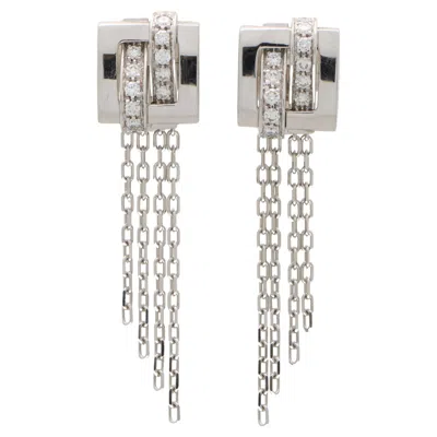 Pre-owned Boucheron Vintage  'dechainee' Diamond Drop Earrings In 18k White Gold