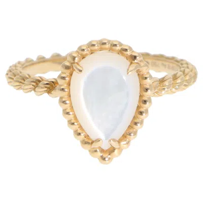 Pre-owned Boucheron Vintage  White Shell Ring In Yellow Gold