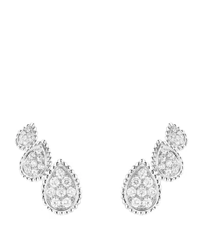 Boucheron White Gold And Diamond Serpent Bohème Three Motifs Earrings