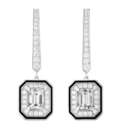 Boucheron White Gold Vendôme Liseré 18ct White-gold, 0.6ct Emerald-cut And 0.4ct Brilliant-cut Diamond Earring