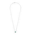 Boucheron White Gold, Diamond And Aquaprase Serpent Bohème Pendant In Blue