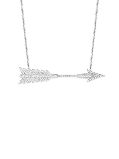 Boucheron Women's Flèche 18k White Gold & 0.65 Tcw Diamond Pendant Necklace In Metallic