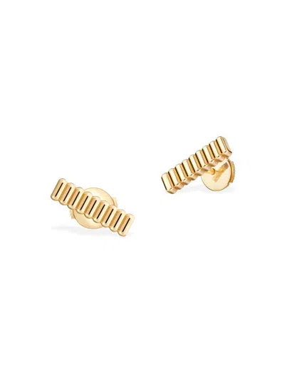 Boucheron Women's Quatre 18k Yellow Gold Grosgrain Stud Earrings