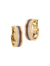 Boucheron Women's Quatre Classique 18k Yellow Gold, Rose Gold, White Gold, Brown Pvd & Diamond Hoop Earrings