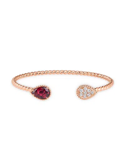 Boucheron Women's Serpent Bohème 18k Rose Gold, Rhodolite Garnet & 0.32 Tcw Diamond Cuff