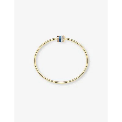 Boucheron Mens  Quatre Blue-edition 18ct Yellow, White And Rose-gold, 0.11ct Diamond And Ceramic Brac In Yellow Gold