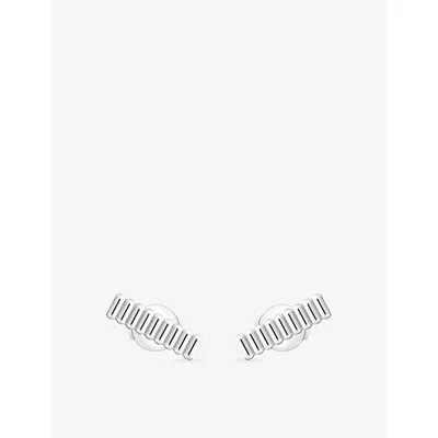 Boucheron Womens White Gold Quatre Grosgrain 18ct White-gold Stud Earrings