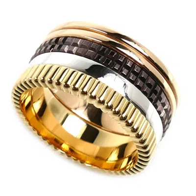 Pre-owned Boucheron Yellow Gold (18k) Pink Gold (18k) White Gold (18k) Band Ring ()