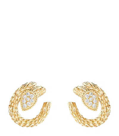 Boucheron Yellow Gold And Diamond Serpent Bohème Earrings