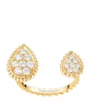 Boucheron Yellow Gold And Diamond Serpent Bohème Motif Ring In Gold