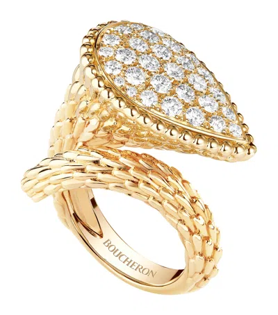 Boucheron Yellow Gold And Diamond Serpent Bohème Ring