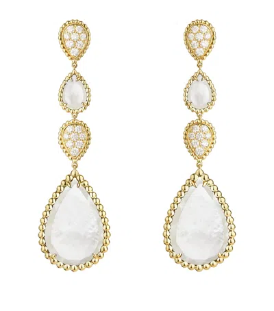 Boucheron Yellow Gold And Mother-of-pearl Serpent Bohème Pendant Earrings