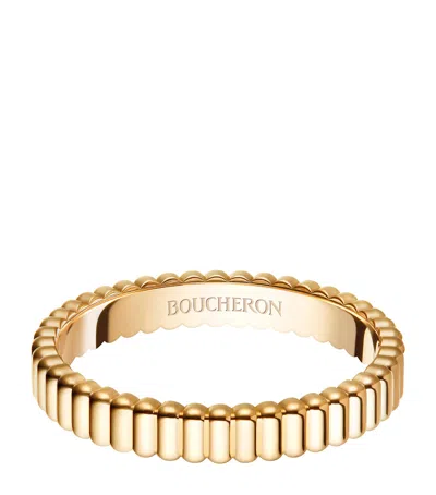 Boucheron Yellow Gold Grosgrain Wedding Band