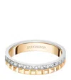 Boucheron Yellow Gold, White Gold And Diamond Quatre Wedding Band In Gold