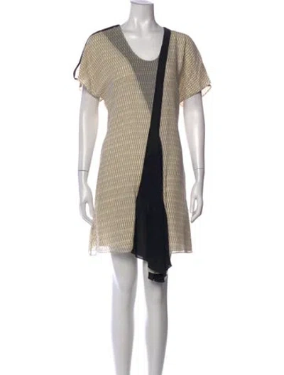 Pre-owned Bouchra Jarrar Silk Mini Dress In Neutral