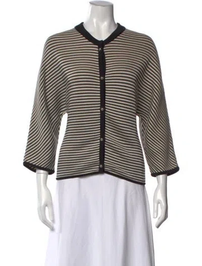Pre-owned Bouchra Jarrar Striped Open Front Sweater