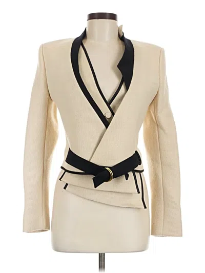 Bouchra Jarrar Wool Blazer Jacket In Ivory