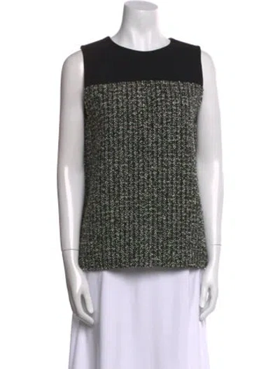 Pre-owned Bouchra Jarrar Wool Printed Top In Black