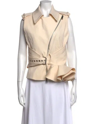Pre-owned Bouchra Jarrar Wool Sleeveless Top In Neutrals