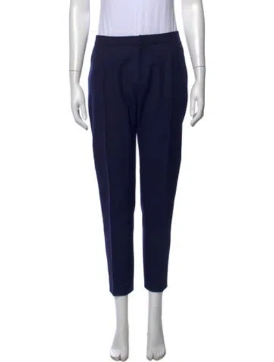 Pre-owned Bouchra Jarrar Wool Straight Leg Pants In Blue