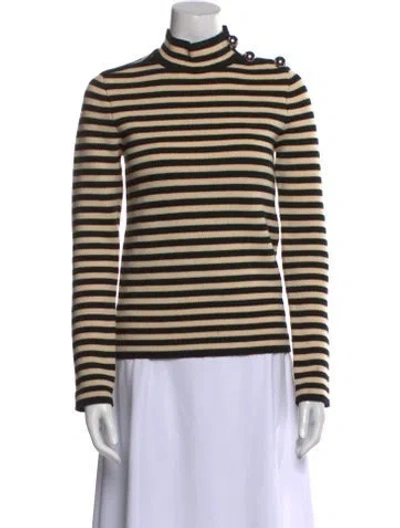 Pre-owned Bouchra Jarrar Wool Striped Sweater In Neutral