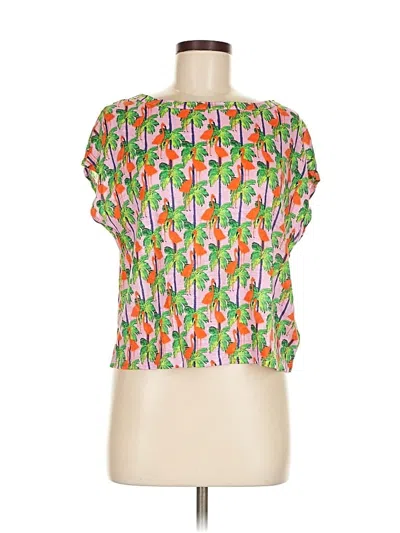 Pre-owned Bouffants & Broken Hearts Short Sleeve Blouse In Green