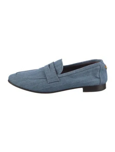 Pre-owned Bougeotte Bee Accent Denim Loafers In Blue