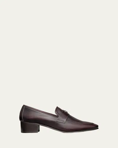 Bougeotte Brushed Leather Block-heel Loafers In Multi