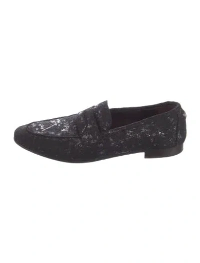 Pre-owned Bougeotte Canvas Patterned Loafers In Multi
