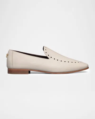 Bougeotte Chausson Smoked Leather Loafers In White