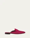 Bougeotte Dalhia Suede Loafer Mules In Fuchsia
