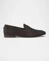 Bougeotte Ebano Suede Penny Loafers In Brown