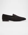 Bougeotte Flaneur Curly Shearling-lined Suede Loafers In Gray