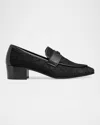 Bougeotte Flaneur Lace Leather Heeled Loafers In Black