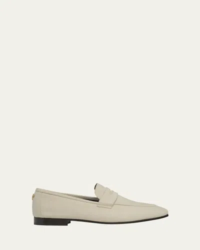 Bougeotte Flaneur Suede Penny Loafers In Beige