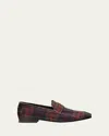 Bougeotte Flaneur Tartan Penny Loafers In Multi