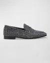 Bougeotte Flaneur Wooly Penny Loafers In Grey