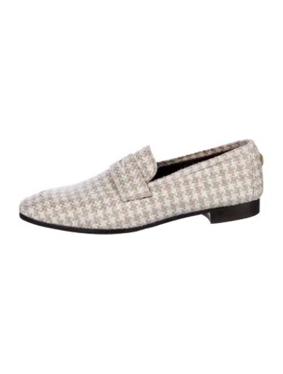 Pre-owned Bougeotte Houndstooth Print Loafers In Neutrals