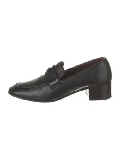 Pre-owned Bougeotte Leather Loafers In Black