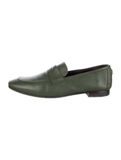 Pre-owned Bougeotte Leather Loafers In Green