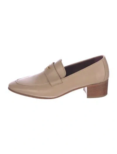 Pre-owned Bougeotte Leather Loafers In Neutral