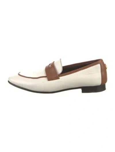 Pre-owned Bougeotte Leather Loafers In White