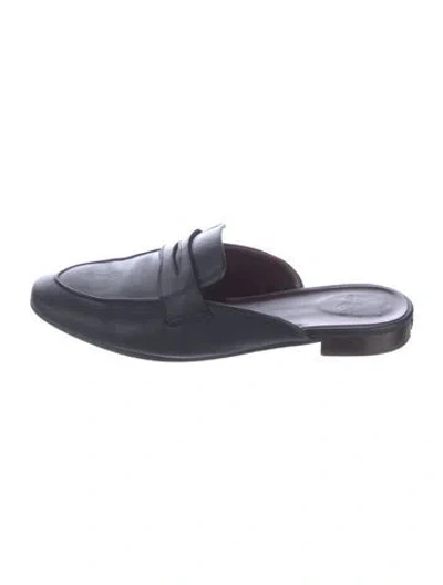 Pre-owned Bougeotte Leather Mules In Blue
