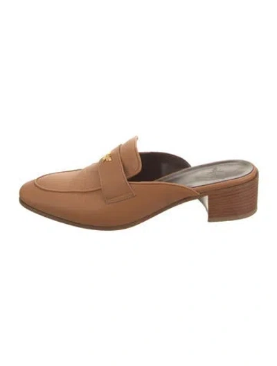 Pre-owned Bougeotte Leather Mules In Brown