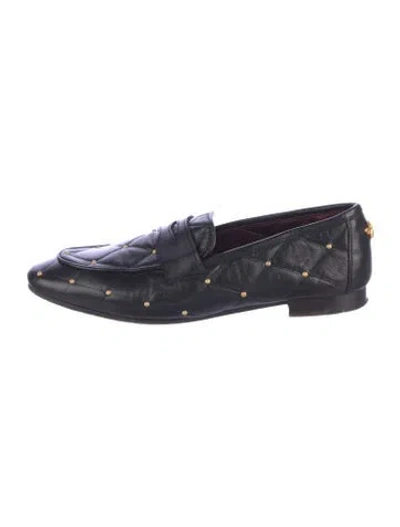 Pre-owned Bougeotte Leather Tweed Pattern Loafers In Blue
