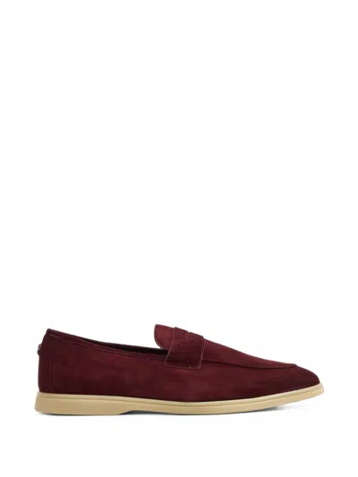 Bougeotte Loisir Gomme Suede Loafers In Red