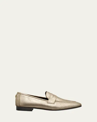 Bougeotte Metallic Leather Penny Loafers In Multi